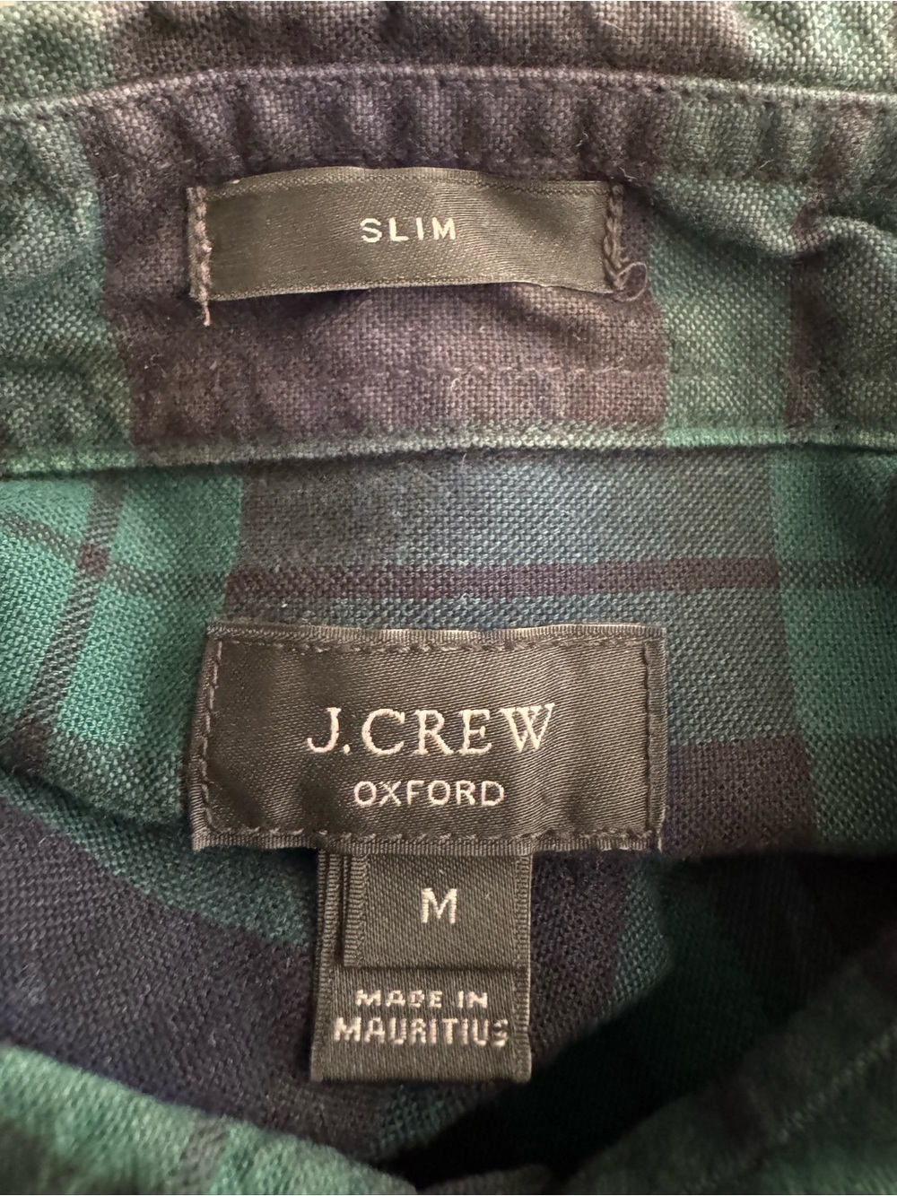 J. Crew Navy and Green Plaid Button-Down Shirt - Picture 3 of 4